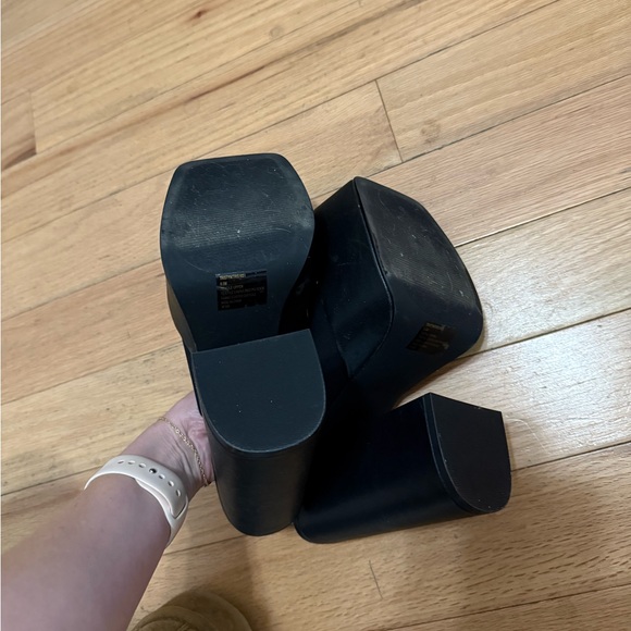 Steve Madden Tristyn Slip On Open Squared Toe Block Heeled Fashion Sandals - Picture 3 of 3